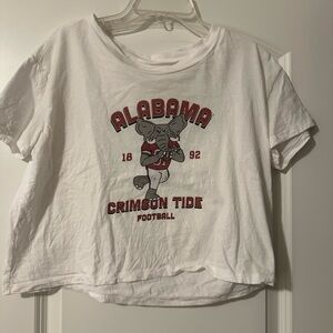 Alabama Crimson Tide Cropped White T-Shirt